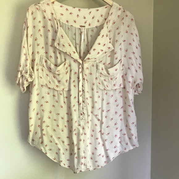 Free People Tops - Free People Button Down Slouchy Top M